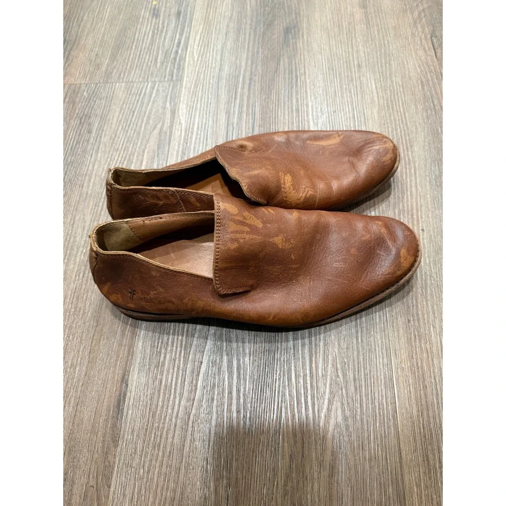 Frye Mens Chris Venetian Loafers Tan Leather Slip On Shoes 9D 3480346-TAN